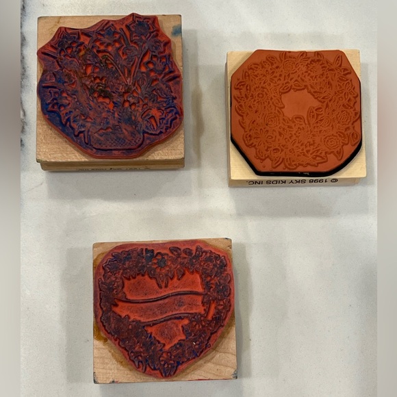 RUBBER STAMPS LOT OF 3: ‘Florals 2’ Stamps Bundle from Sky Kids Inc. 1997 & 1998 - Picture 5 of 8